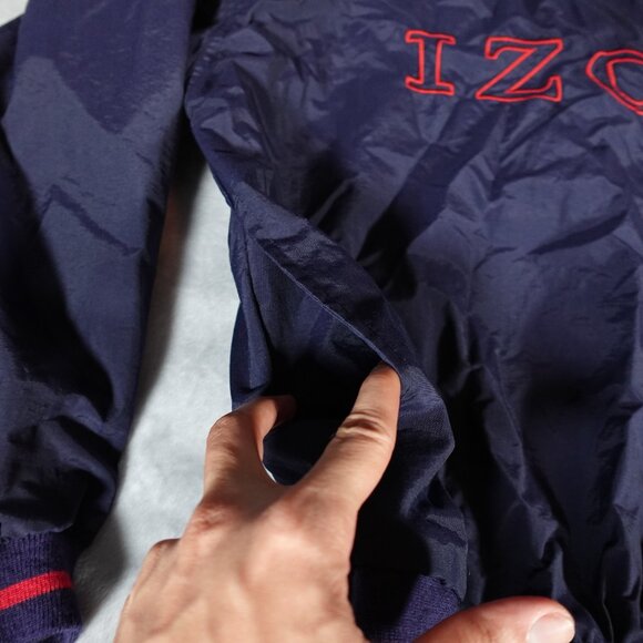 Vintage IZOD Pullover Windbreaker Jacket Mens M Nylon Lightweight Blue 90s - Picture 3 of 8